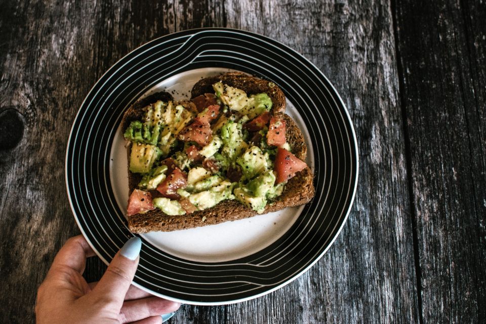 Smashed avocado on sourdough
